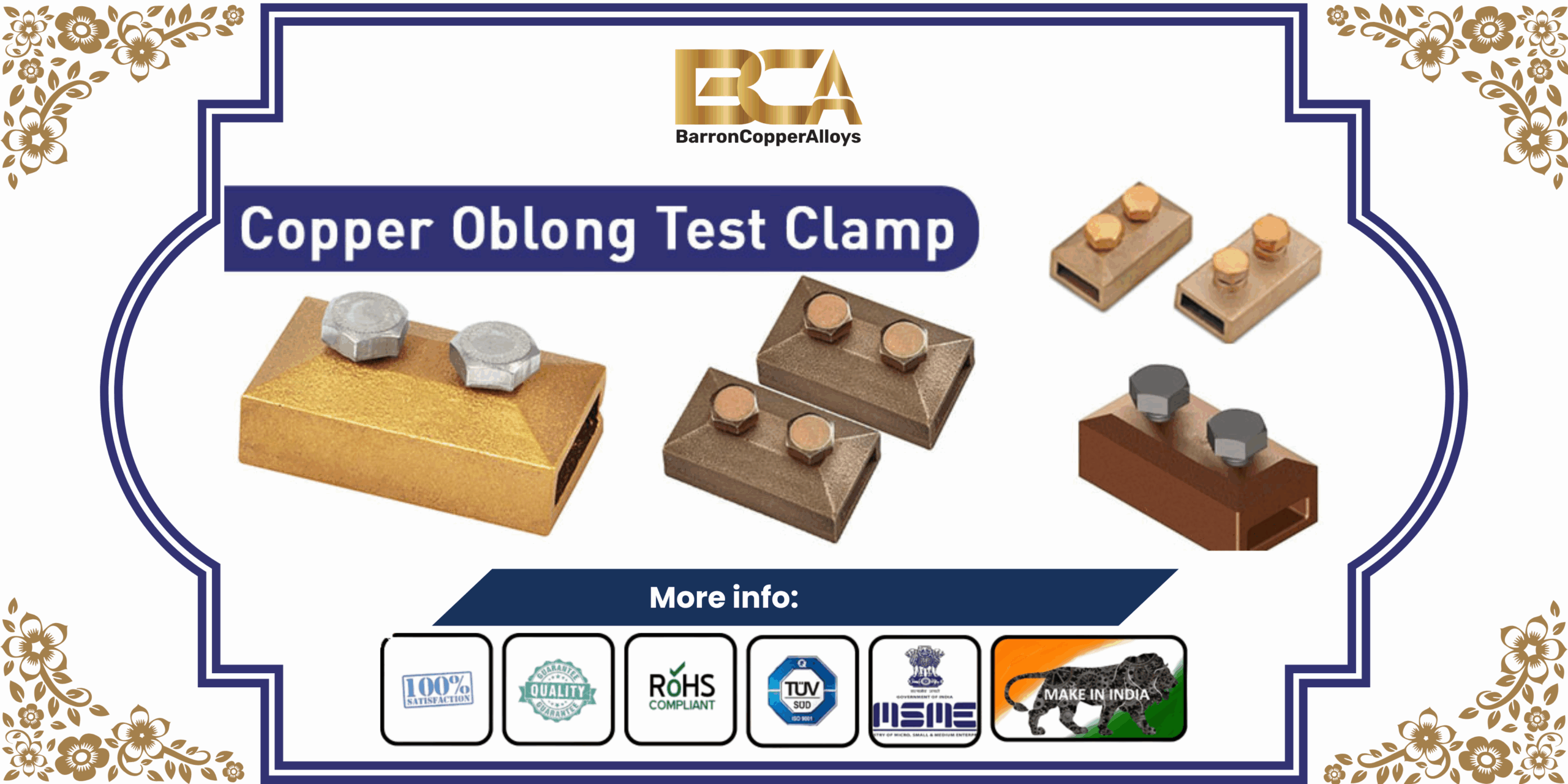 Copper Oblong Test Clamp