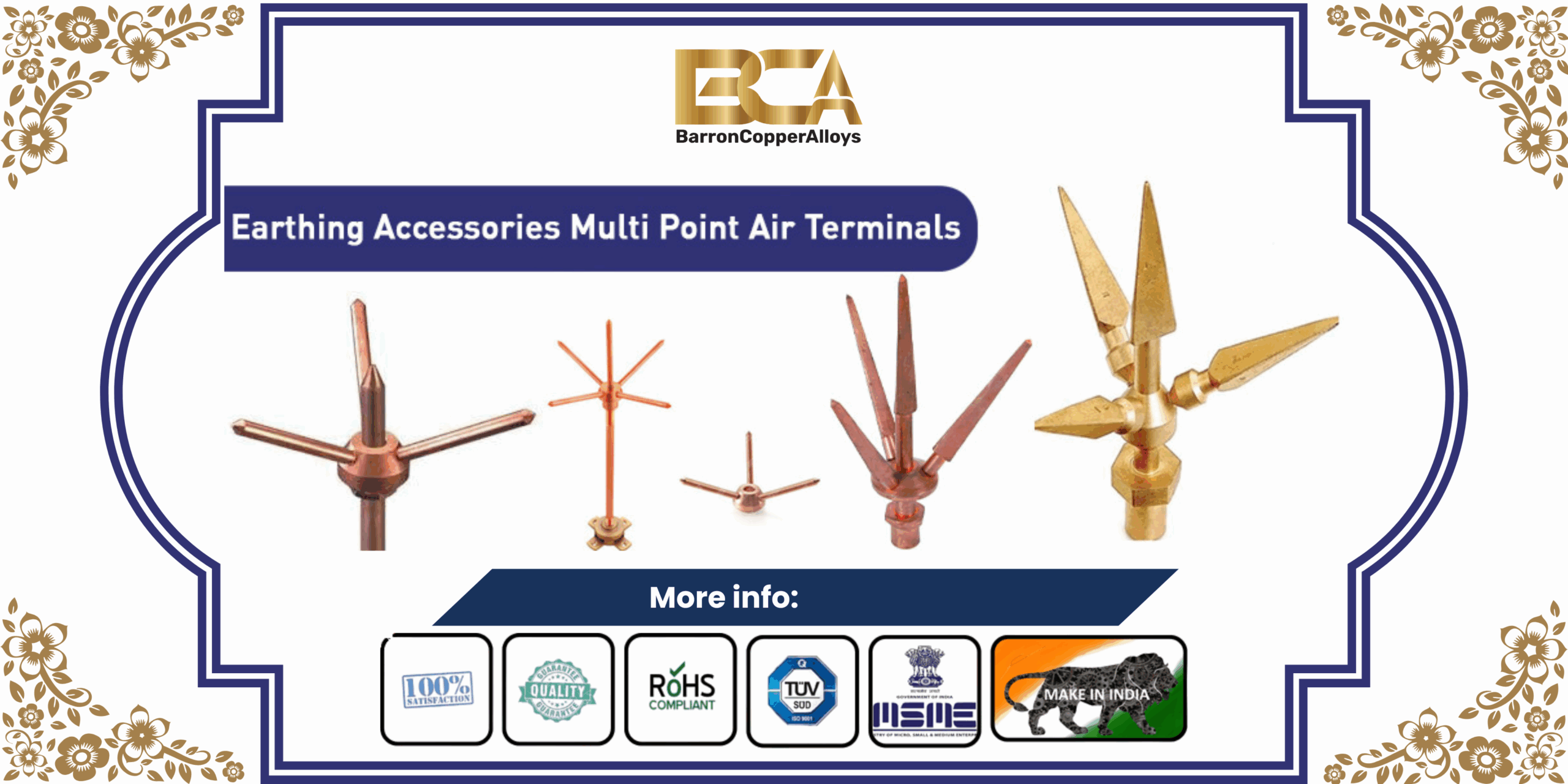 Earthing Accessories Multi Point Air Terminals