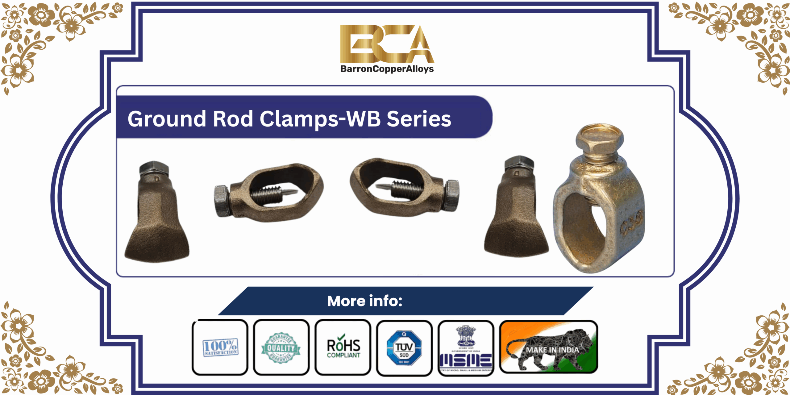 Copper Rod Cable Clamps