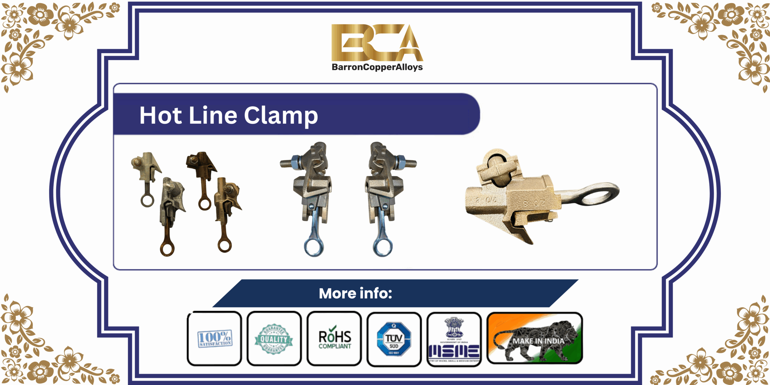 Copper Rod Cable Clamps