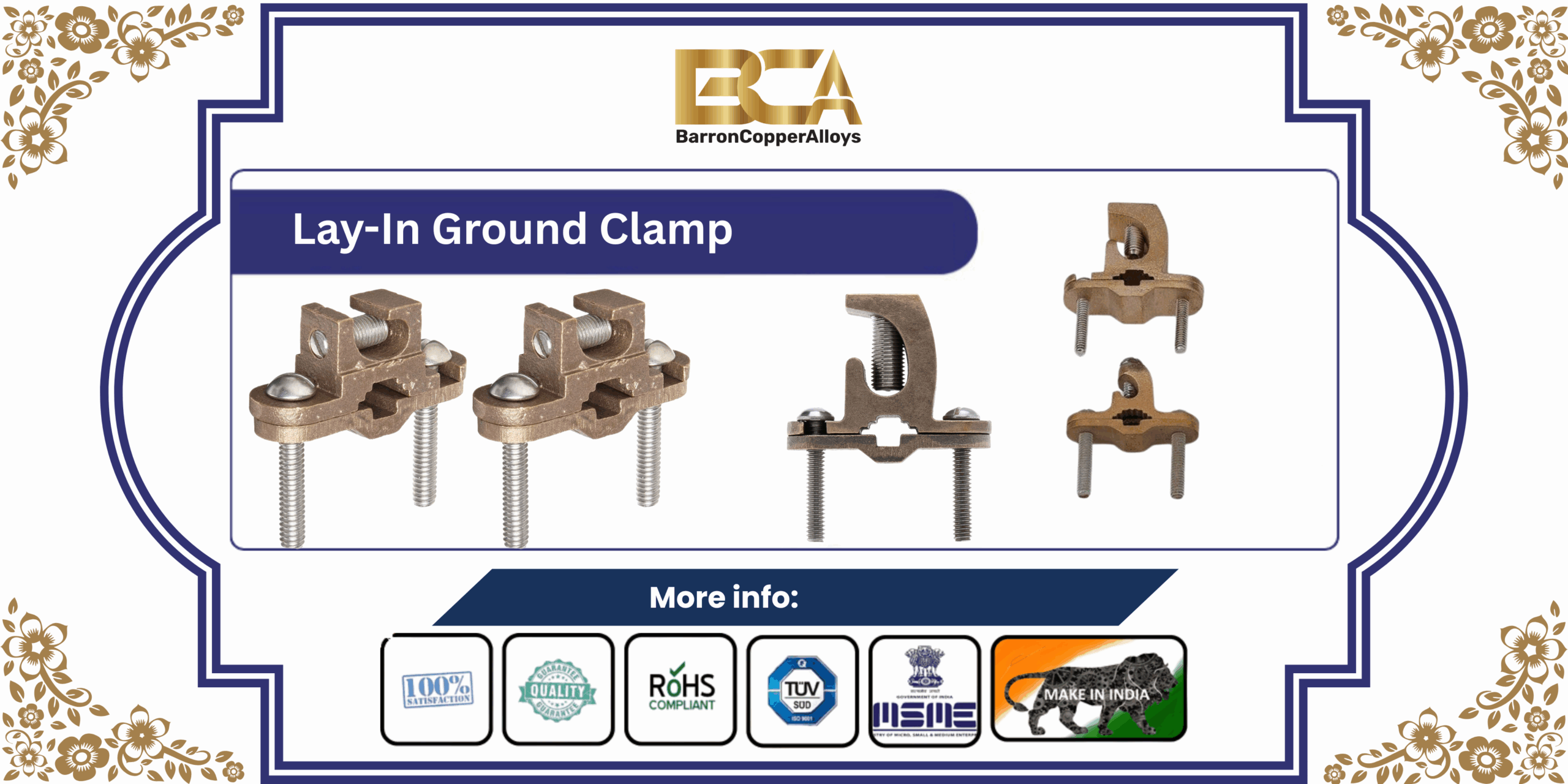 Copper Rod Cable Clamps