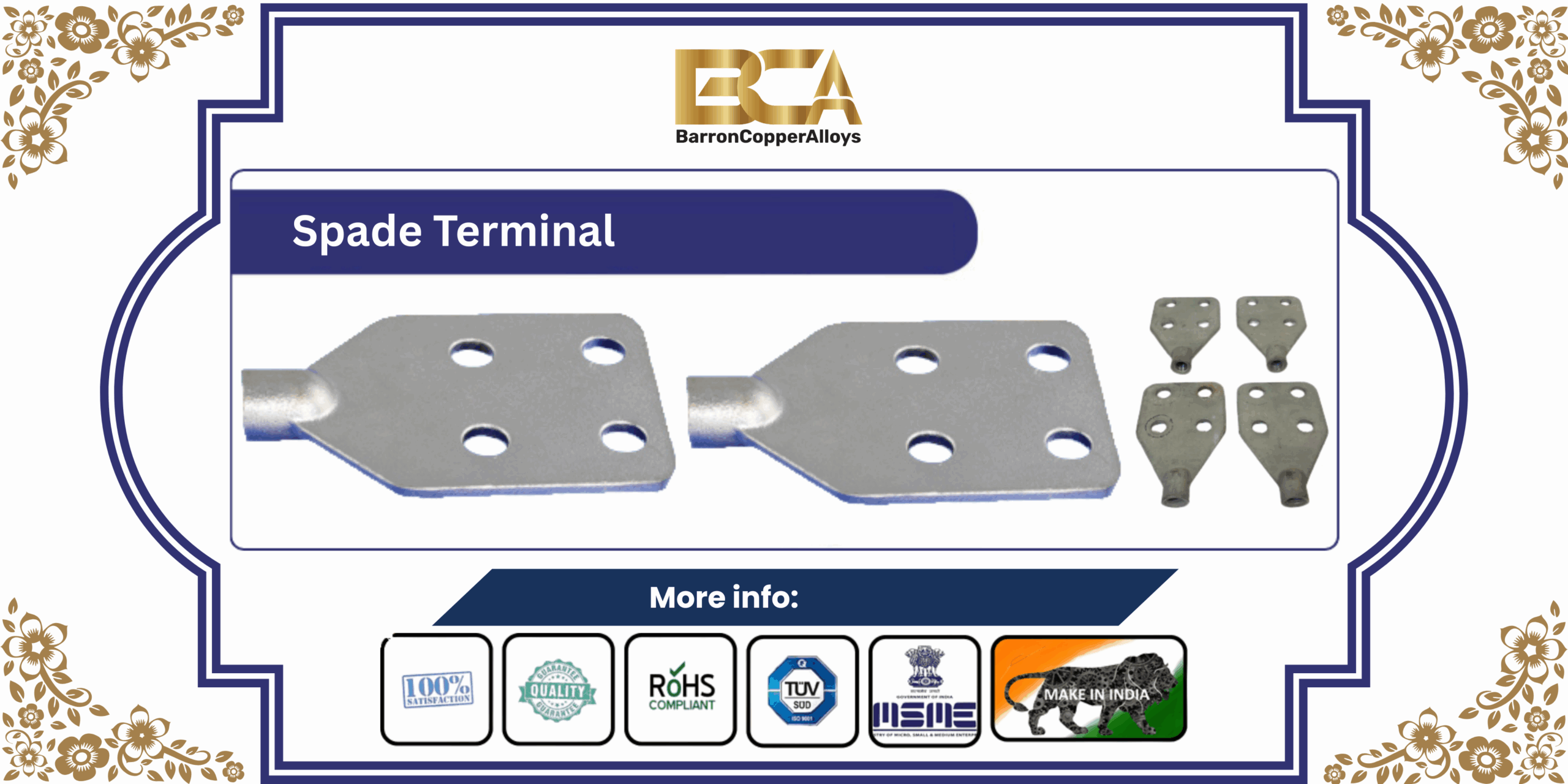 Brass Insulated Spade Terminals