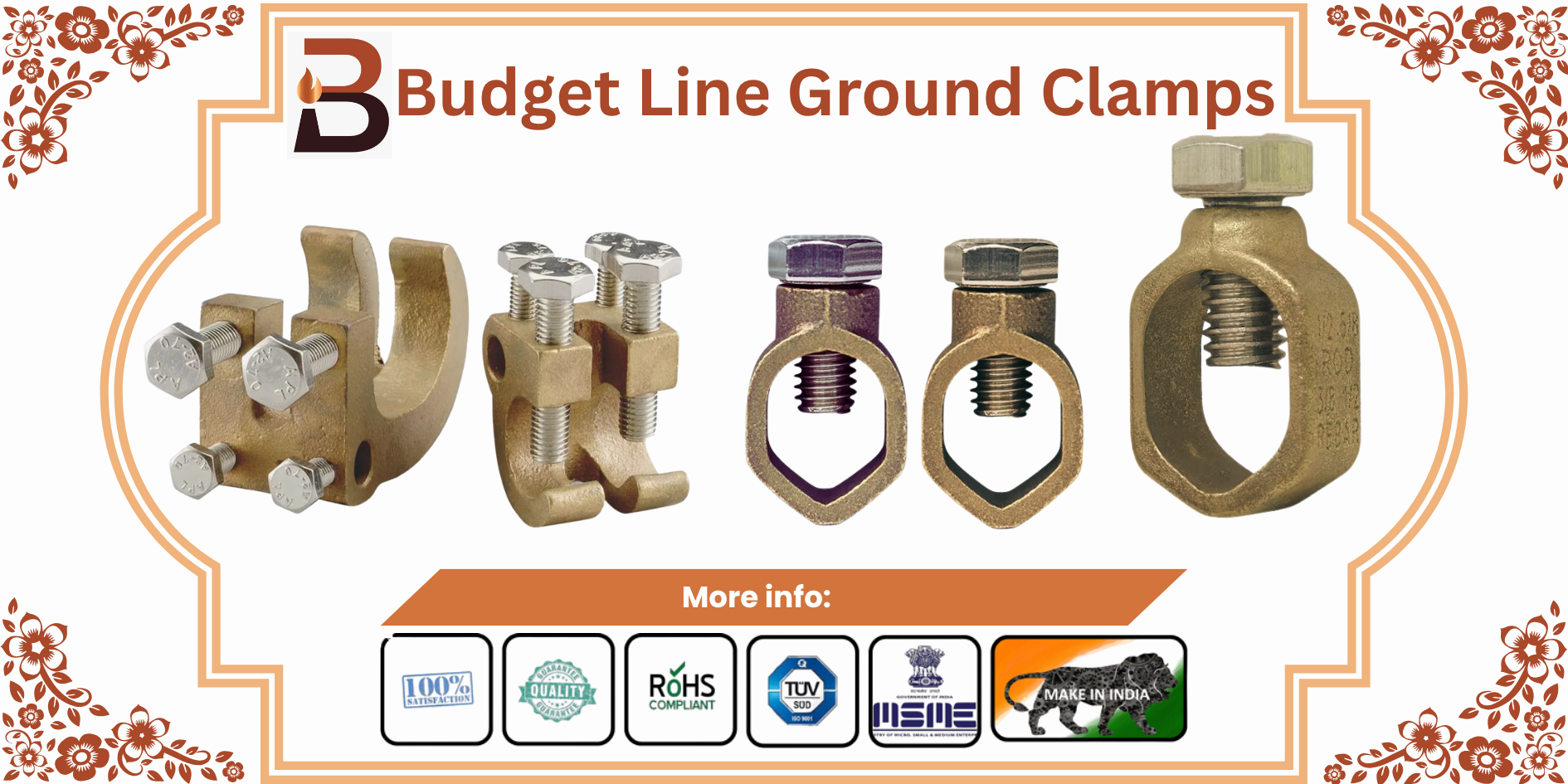 Copper Rod Cable Clamps