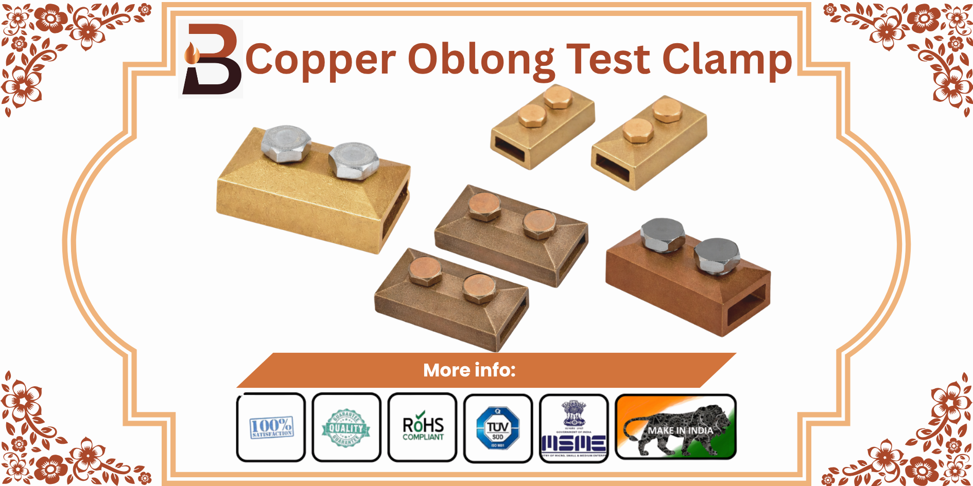 Copper Oblong Test Clamp