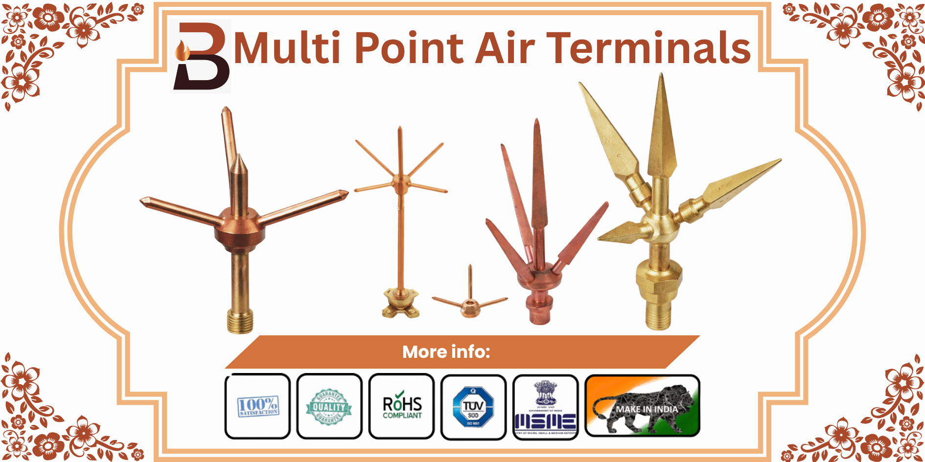 Earthing Accessories Multi Point Air Terminals