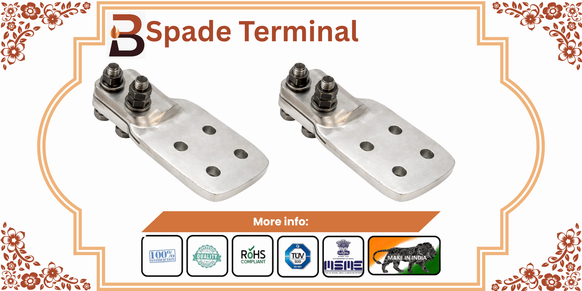 Brass Insulated Spade Terminals